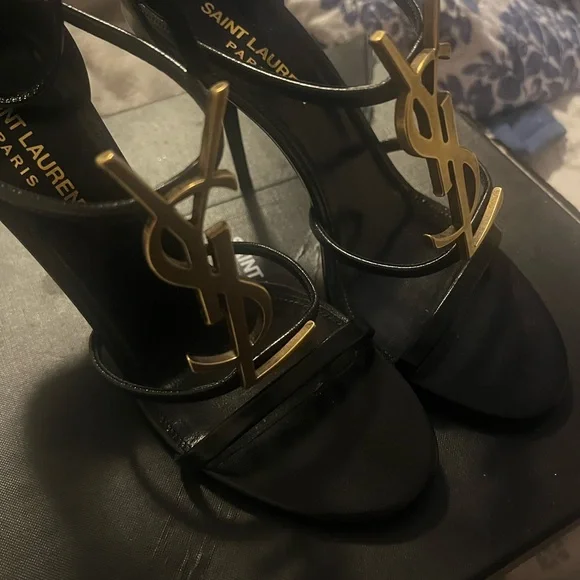 Saint Laurent Black and Gold Heels - Picture 3 of 3